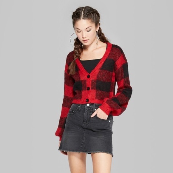 wild fable Sweaters - Wild Fable Cabin Plaid Button up Cardigan